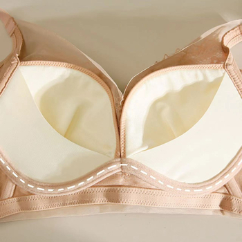 Latex grudnjak s čipkom, bežični, srednje debljine za mali bust, 3/4 košarica, bočno zatvaranje, prilagodljiv oblik, mulberijeva svilena donje rublje za žene