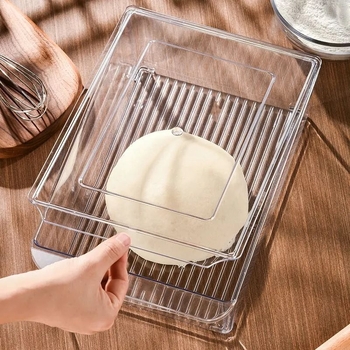 Cutie transparentă pentru dospirea aluatului, din plastic, pentru frigider, de calitate alimentară, pentru pâine și produse de patiserie