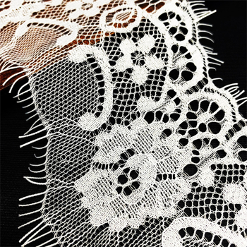 Dantelă fără elastan cu model decupat, alb-negru, pentru lenjerie, margine de rochie de mireasă și decor textile pentru casă.