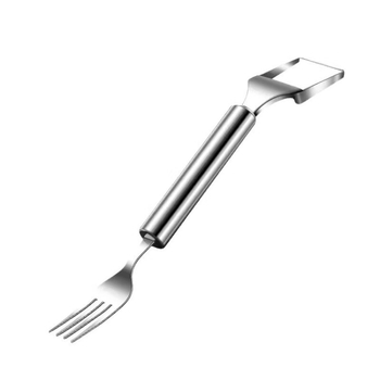 Cuțit din oțel inoxidabil, cu capete duble, pentru pepene și furculiță de fructe – instrument multifuncțional pentru divizarea pulpei