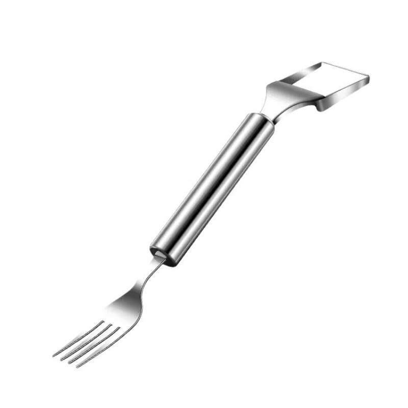 Cuțit din oțel inoxidabil, cu capete duble, pentru pepene și furculiță de fructe – instrument multifuncțional pentru divizarea pulpei