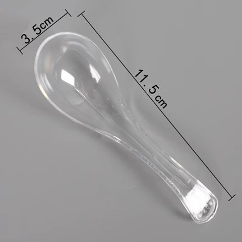 808 linguri de unică folosință din cristal, din plastic dur PS, transparente, ambalate individual pentru livrare și desert
