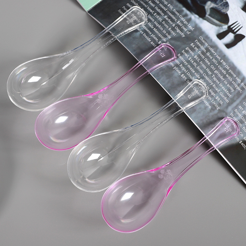 808 linguri de unică folosință din cristal, din plastic dur PS, transparente, ambalate individual pentru livrare și desert