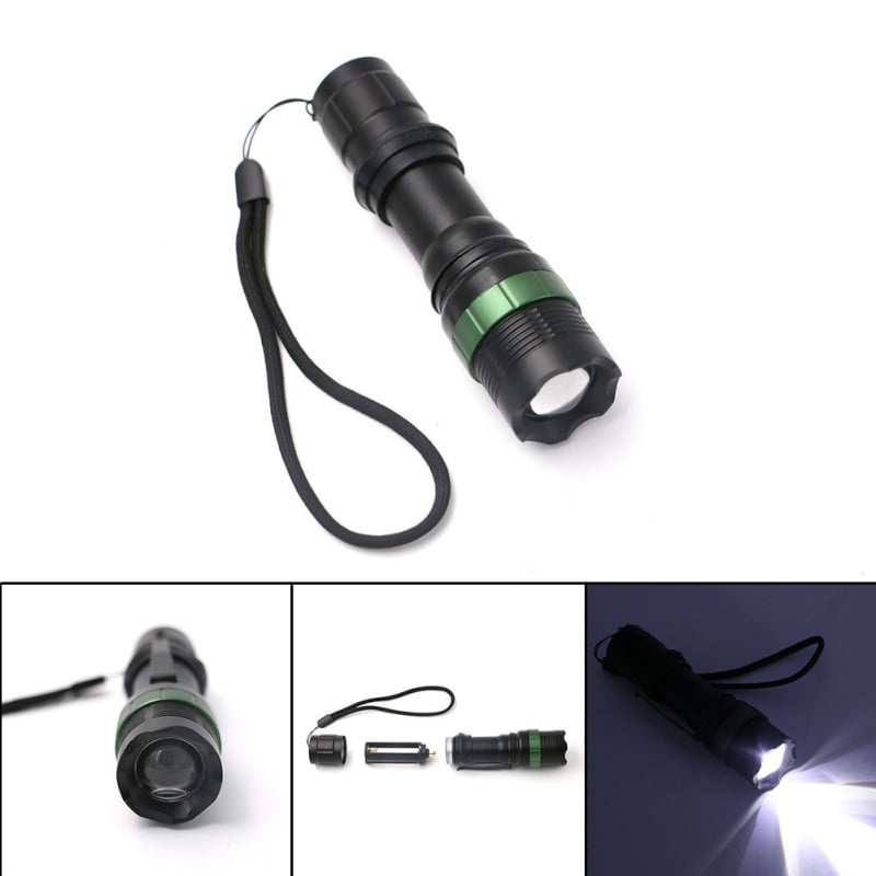 Lanternă LED pentru ciclism în aer liber, rezistentă la apă, rază lungă, reîncărcabilă, zoom și semnal LED pentru urgențe