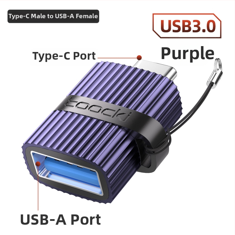 Toocki USB 3.0 A mužský adaptér na USB-C ženský pre notebooky OTG, s vertikálnou textúrou