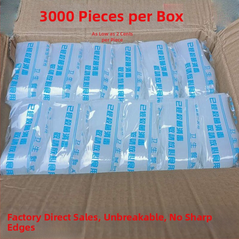 Linguri de plastic de unică folosință, groase, transparente, cristaline, mici