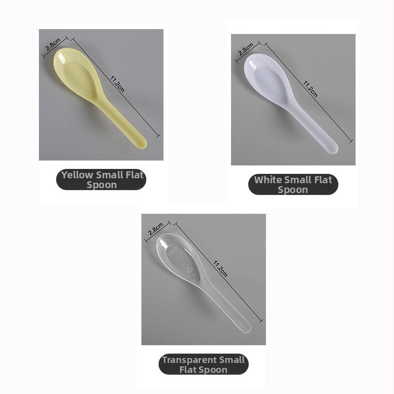 Linguri de plastic de unică folosință, groase, transparente, cristaline, mici
