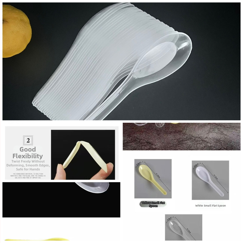 Linguri de plastic de unică folosință, groase, transparente, cristaline, mici