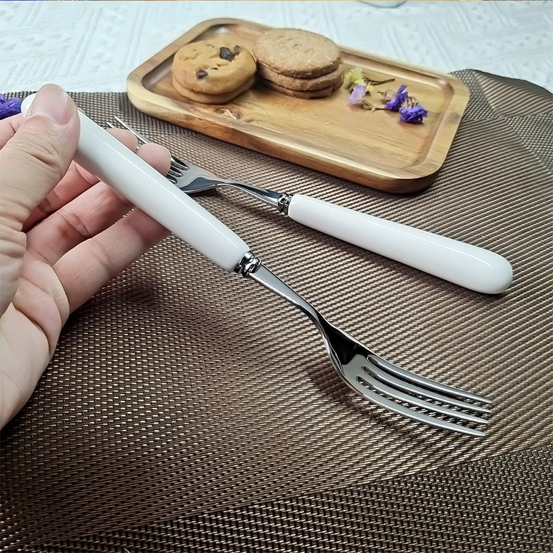 Furculă de dining din oțel inoxidabil 304, 8 inchi, 18/10, stil occidental, grosime sporită