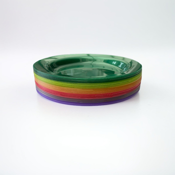 Platou rotund din plastic, 10 inch, pentru salată și fructe, picnic, de unică folosință