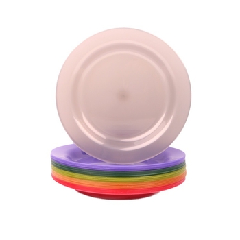 Platou rotund din plastic, 10 inch, pentru salată și fructe, picnic, de unică folosință