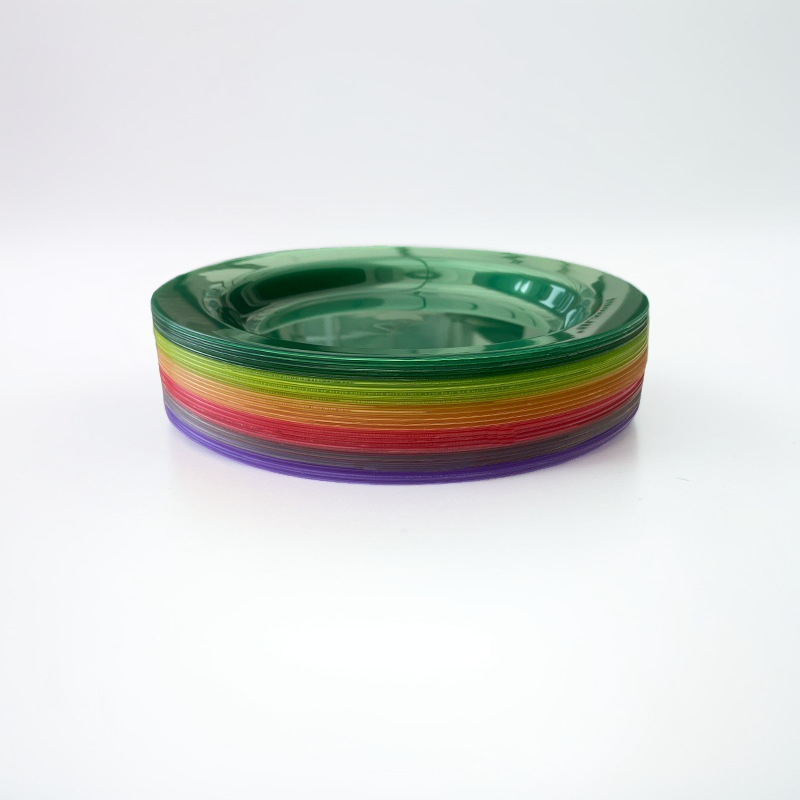 Platou rotund din plastic, 10 inch, pentru salată și fructe, picnic, de unică folosință