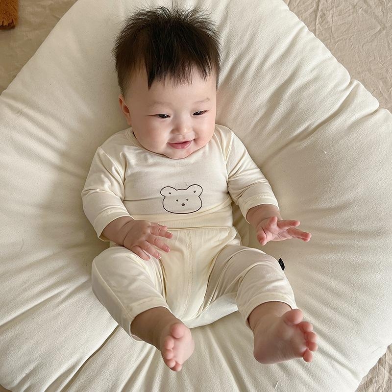 Dječje pidžame u korejskom stilu, ljetni tanki set od Ice-Silk tkanine, prozračno kućno odijevanje, 2-djelni set.