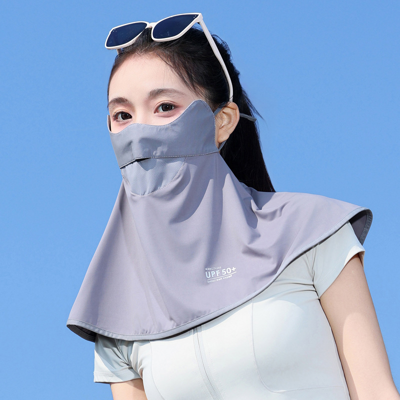 Ženska maska za lice s UV zaštitom za outdoor vožnju biciklom, lagana ice silk tkanina, s ušnim petljama