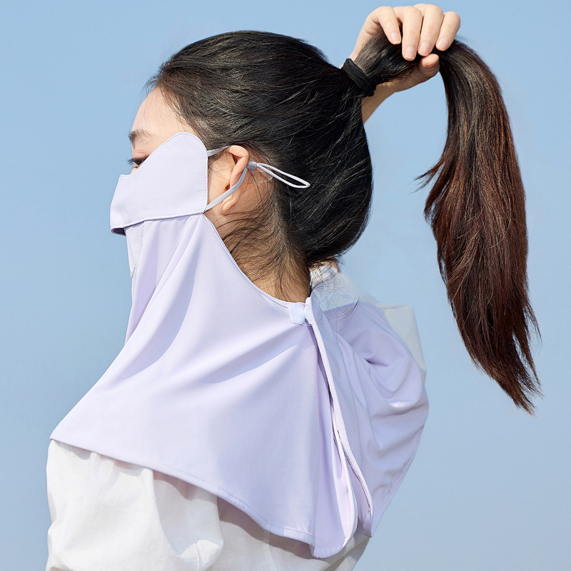 Ženska maska za lice s UV zaštitom za outdoor vožnju biciklom, lagana ice silk tkanina, s ušnim petljama