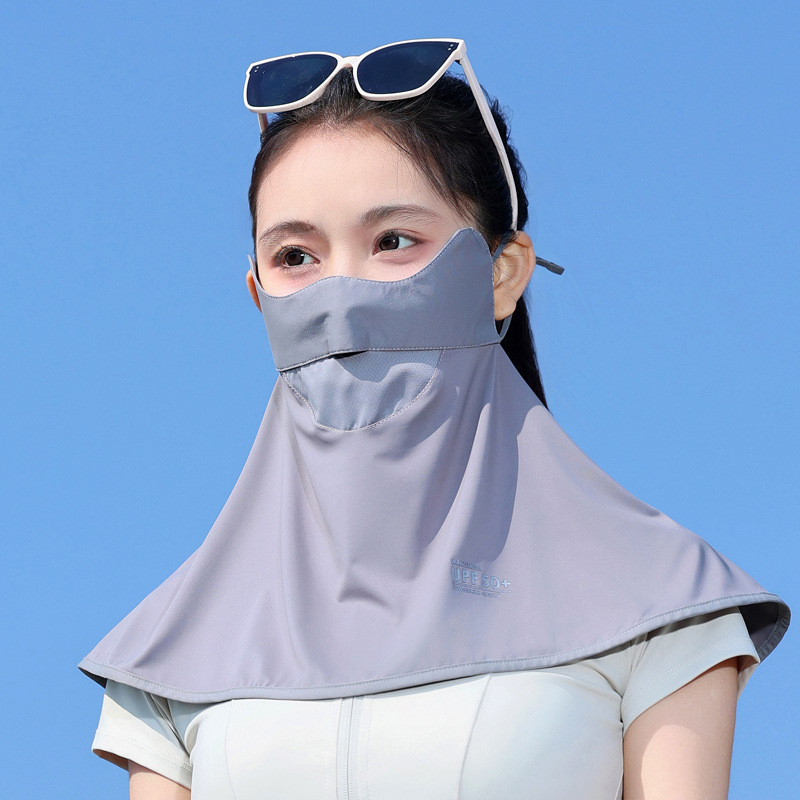 Ženska maska za lice s UV zaštitom za outdoor vožnju biciklom, lagana ice silk tkanina, s ušnim petljama