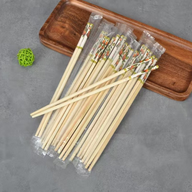 Bețișoare de bambus de unică folosință, cu model de porțelan albastru și alb, ambalate individual pentru restaurante și take-away, material ecologic