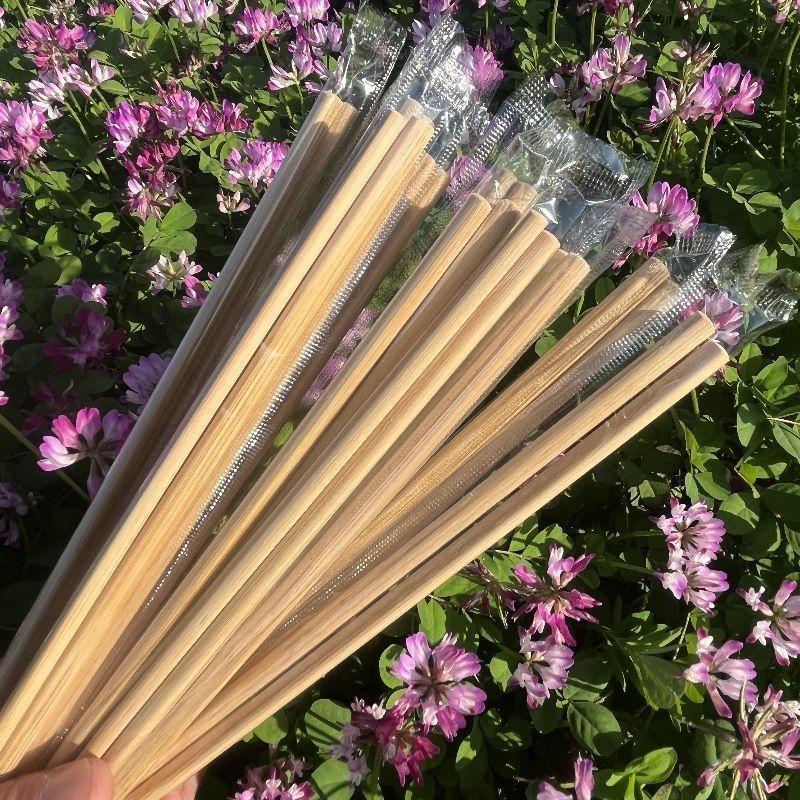 Set de bețișoare din bambus de unică folosință, cu model porțelan albastru-alb, set roșu cu bețișoare cu flori, carbonizate, ambalate individual, de înaltă clasă, prelungite și mai groase