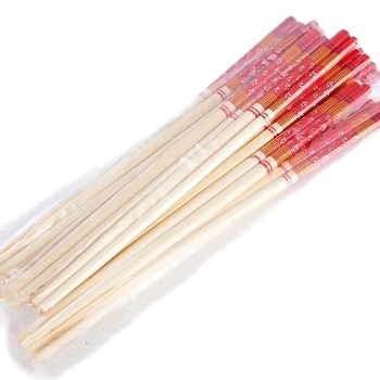 Bețișoare de unică folosință pentru livrare, ambalate individual, din bambus carbonizat, cu design cu floare roșie, 1000 perechi