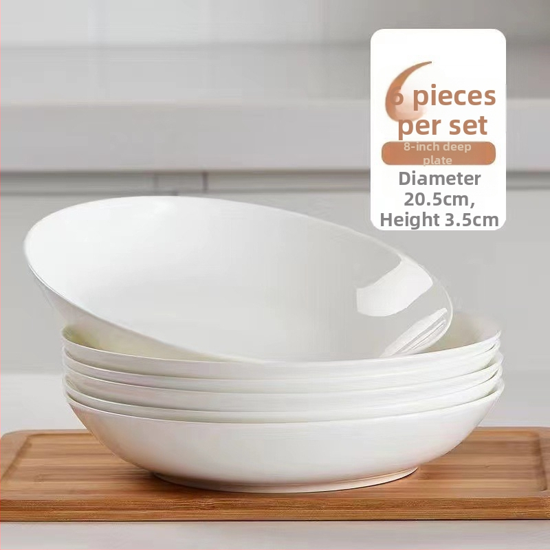 Kreatívny tanier z kostného porcelánu, hlboký na domáce použitie, štýlový na opekanie a podávanie