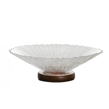 Decorativ platou de fructe elegant pentru locuințe moderne, tavă din sticlă pentru masa de living, coș de fructe în stil Nordic din cristal.