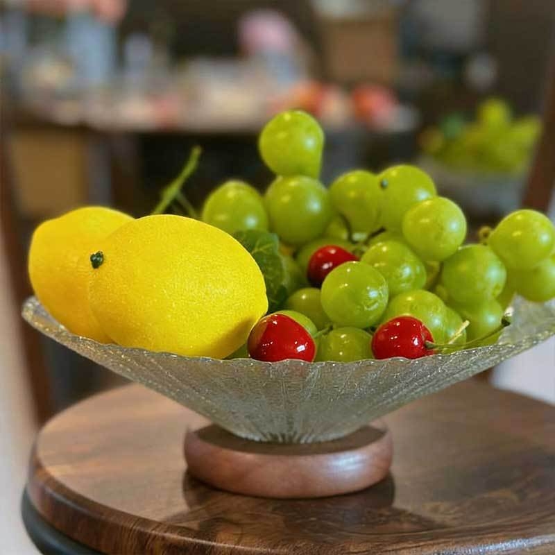 Decorativ platou de fructe elegant pentru locuințe moderne, tavă din sticlă pentru masa de living, coș de fructe în stil Nordic din cristal.