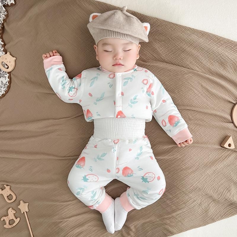 Baba magas derekú meleg két részes szett pamut bélelt kabáttal és nadrággal