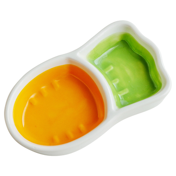 Farfurie ceramică drăguță, cu compartimente pentru dips, gustări și sosuri