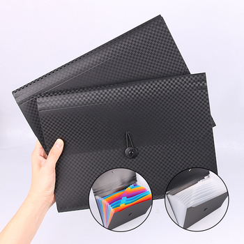 Dimensiune A4, organizator de fișiere cu 13 compartimente în model checkerboard, transparent, multicolor, pentru birou și școală