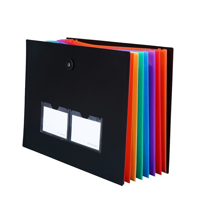 Geantă acordeon cu mai multe compartimente, PP impermeabil, organizator colorat pentru documente de birou, 25 compartimente, dimensiuni 33×24 cm.