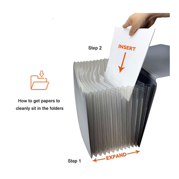 Dosar acordeon maro închis, cu 13 compartimente, căptușit, pentru documente de afaceri și întâlniri, dimensiuni 33×25 cm
