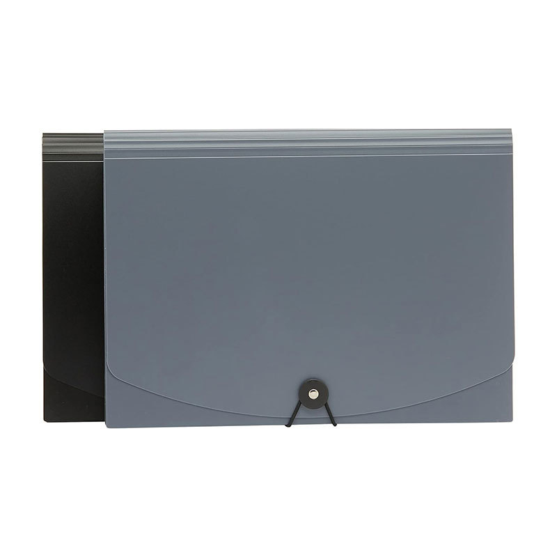 Dosar acordeon maro închis, cu 13 compartimente, căptușit, pentru documente de afaceri și întâlniri, dimensiuni 33×25 cm