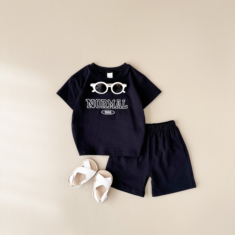 2025 novi dječji ljetni set u korejskom stilu: T-shirt s natpisom i šorc od pamuka, dva dijela