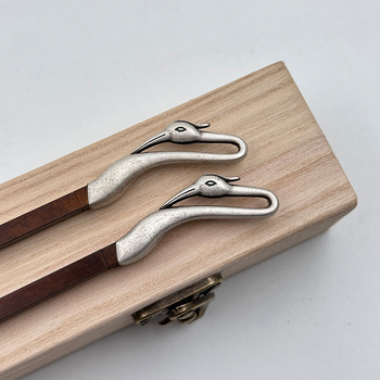 Set de ceai Kung Fu cu accesorii pentru sobă cu cărbune, cleme din lemn de nuc și lemn de măslin, bețișoare din cupru, manufactură manuală, stil retro