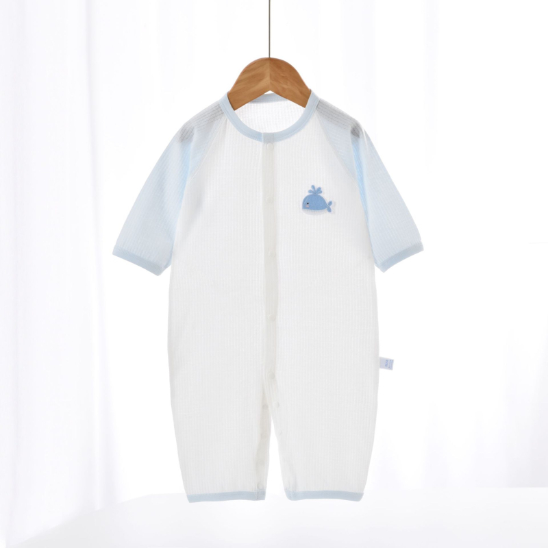 Salopetă de vară din bumbac 100% pentru nou-născuți, unisex, mâneci lungi