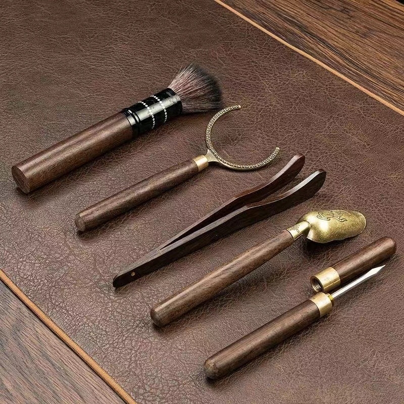 Set de ceremonie a ceaiului, șase piese — accesorii Kung Fu pentru ceai, unelte de pregătire a ceaiului