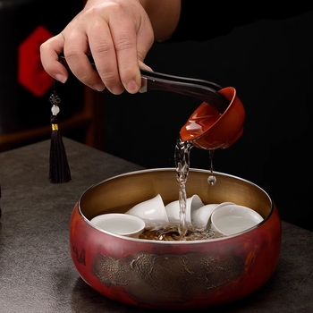 Pensete pentru ceai din titan pur, cu lemn de santal mov și clip anti-alunecare, pentru setul Kung Fu de ceai