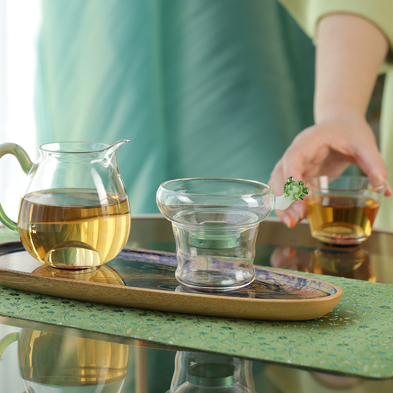 Комплект за чайна церемония Gongfu с цедка за чай от боросиликатно стъкло