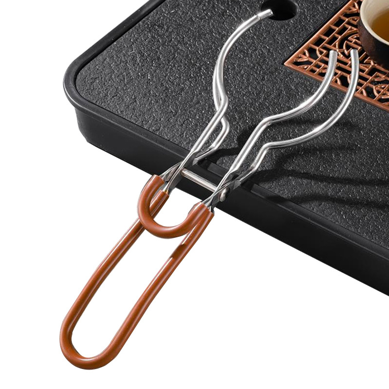 Clip din oțel inoxidabil pentru ceai – stabilizator și accesoriu pentru seturi de ceai, stil retro