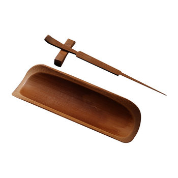 Set de ceremonie din bambus, trei piese: ac de ceai, linguriță de ceai și clește pentru ceai, cutie de degustare a ceaiului, ceramică lotus de ceai, setul cu șase domni