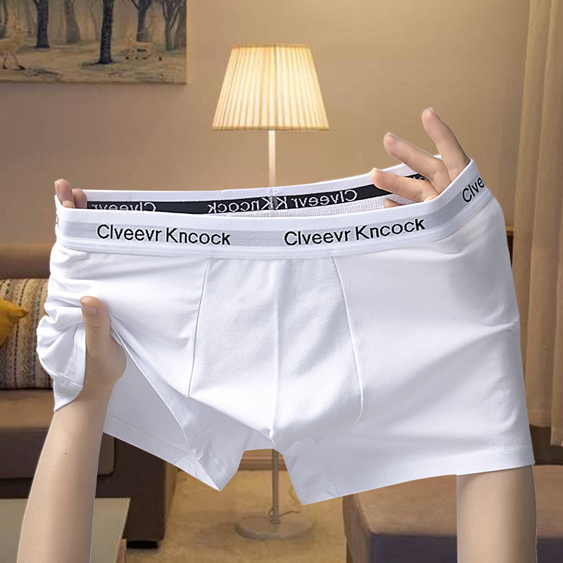 Muške bokserice od 100% pamuka, srednji pojas, ležernog kroja, antibakterijske, prozračne, s motivom slova