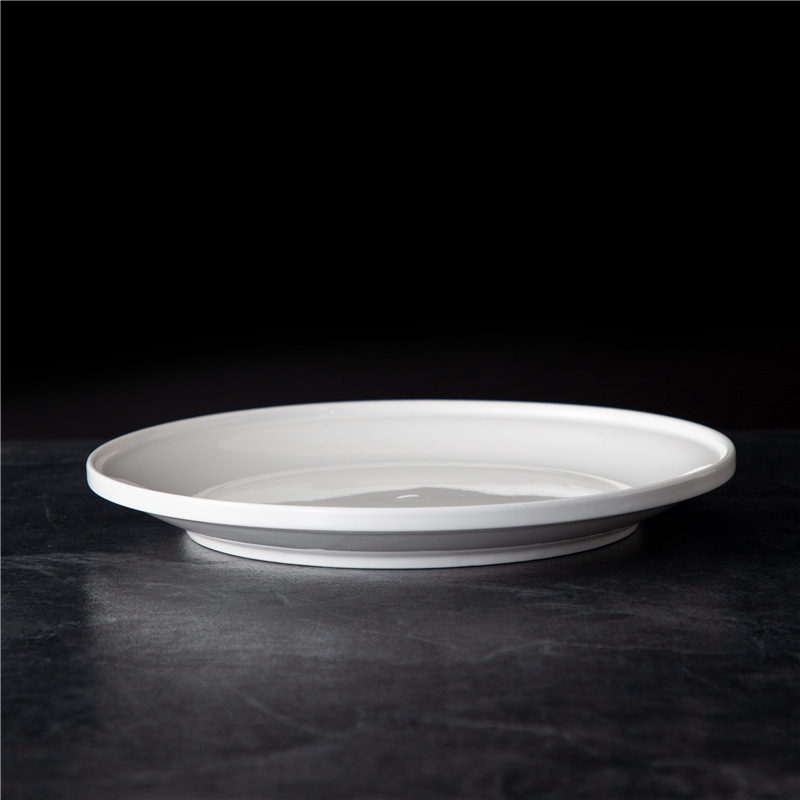 Farfurie albă pentru steak, farfurie ceramică de uz casnic, farfurie plată din porțelan pentru restaurante cu stil occidental