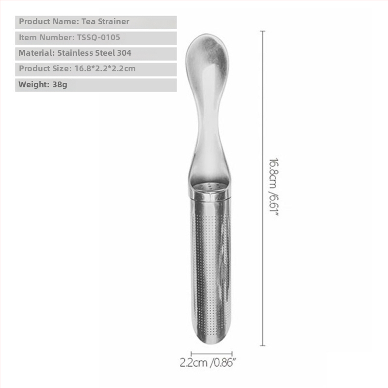 Filtru de ceai din oțel inoxidabil, în formă de lingură — infuzor creativ pentru ceai, accesorii pentru set de ceai
