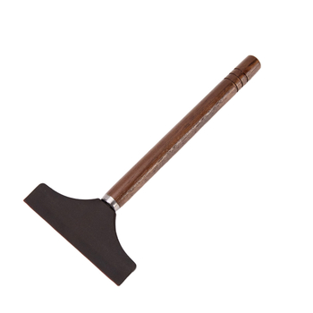 Spatulă pentru ceai din lemn de nuc, cu silicon, și perie de curățare pentru resturi de ceai