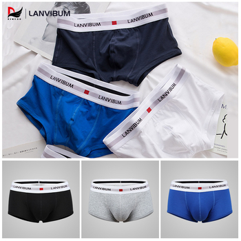 LANVIBUM férfi pamut boxeralsó, alacsony derekú, U-kontúr, egyszínű, nagy méret