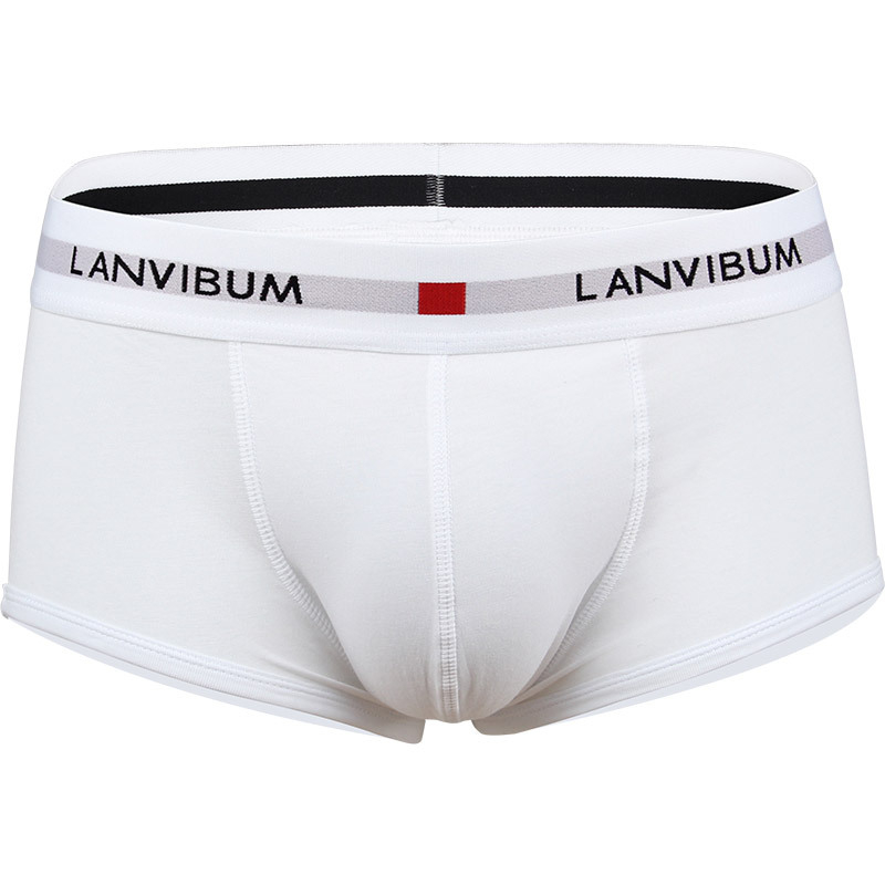 LANVIBUM férfi pamut boxeralsó, alacsony derekú, U-kontúr, egyszínű, nagy méret