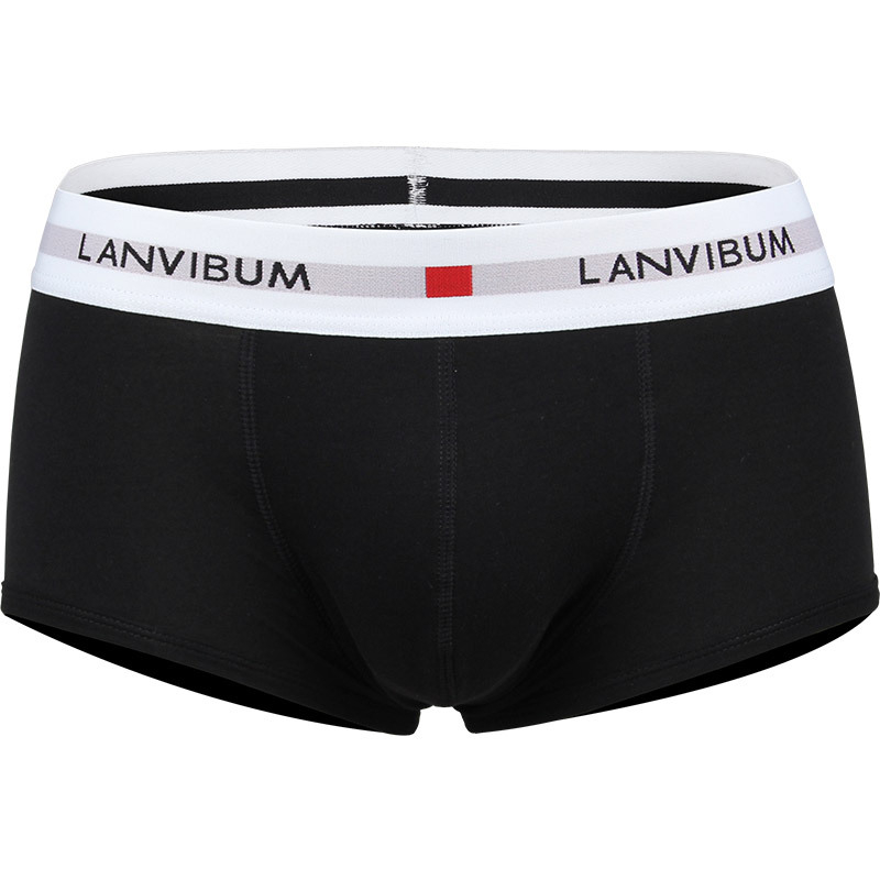 LANVIBUM férfi pamut boxeralsó, alacsony derekú, U-kontúr, egyszínű, nagy méret
