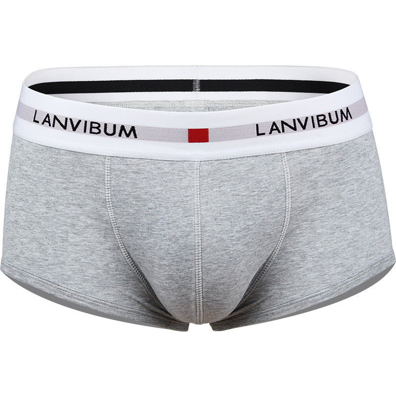LANVIBUM férfi pamut boxeralsó, alacsony derekú, U-kontúr, egyszínű, nagy méret