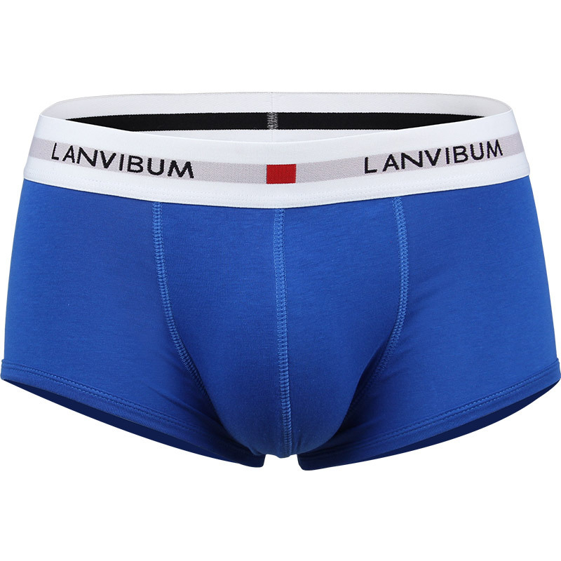 LANVIBUM férfi pamut boxeralsó, alacsony derekú, U-kontúr, egyszínű, nagy méret