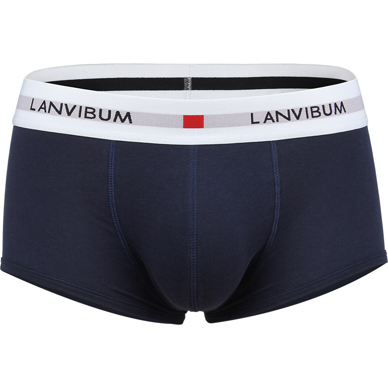LANVIBUM férfi pamut boxeralsó, alacsony derekú, U-kontúr, egyszínű, nagy méret